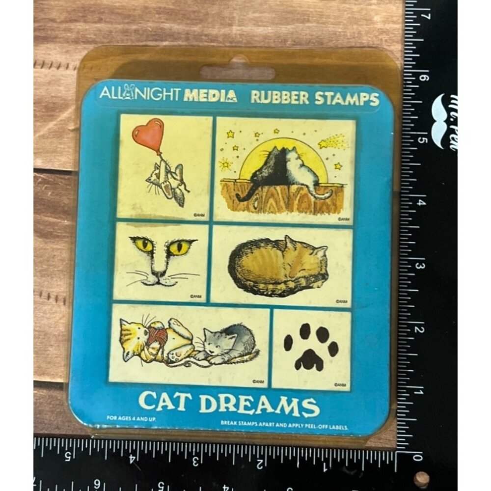 All Night Media Cat Dreams Foam Mounted Rubber Stamps Set For Arts & Crafts